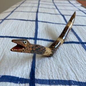 Handcrafted Brown Snake Figurine